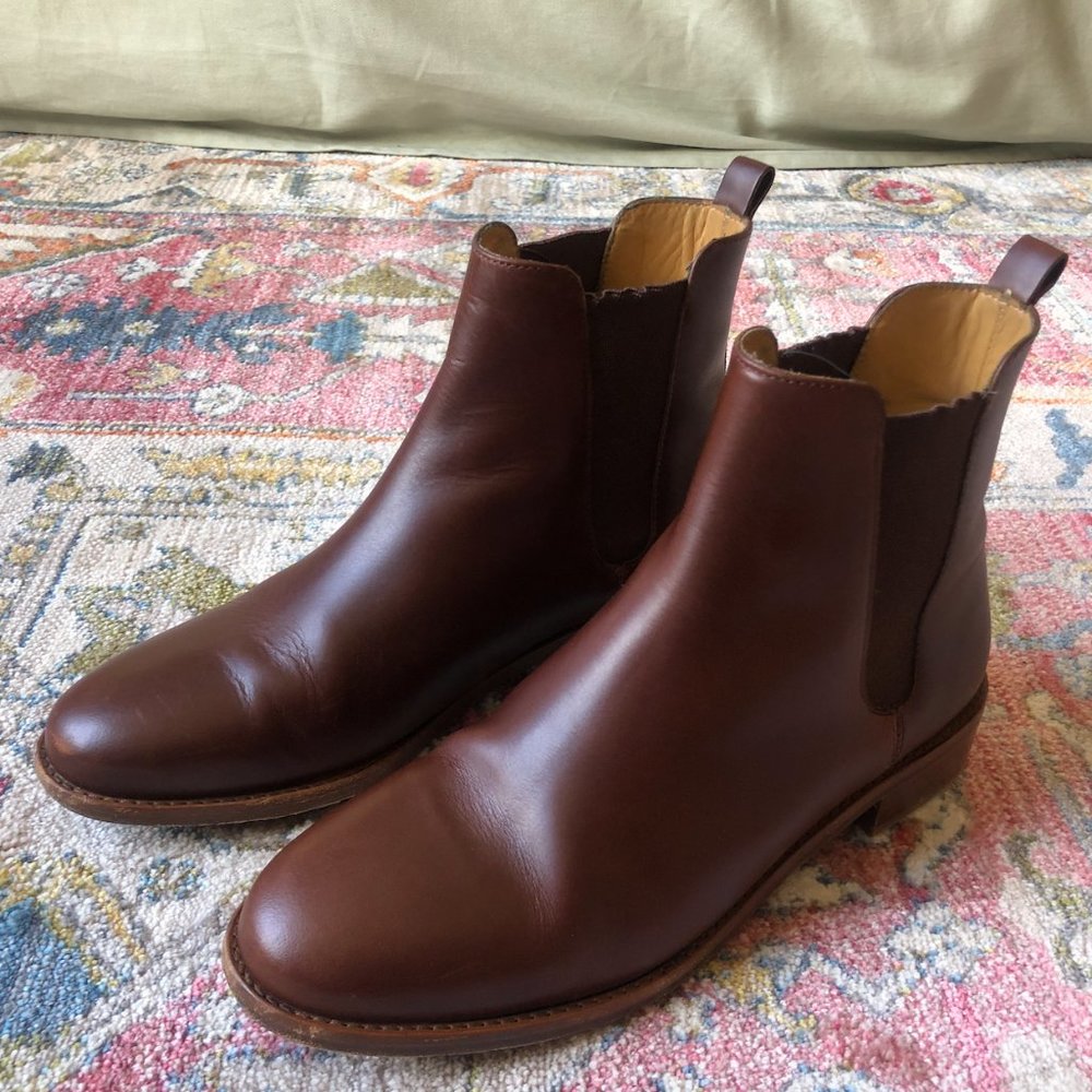 Sezane Low Henry Boots Brown Leather Size 39